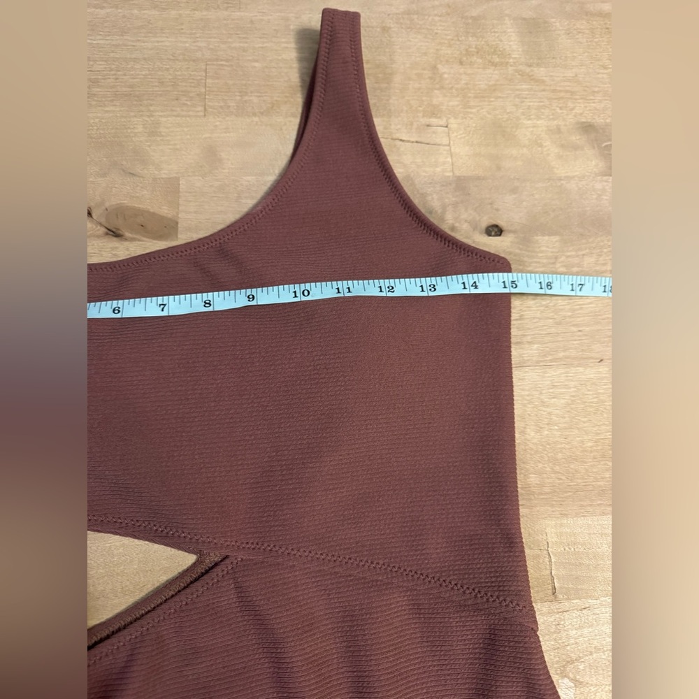 Cupshe Lost in Space Brown ribbed one shoulder Swimsuit - Picture 6 of 6